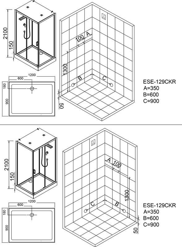 Душевая кабина Esbano Econom ESE-129CKR