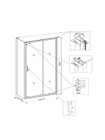 Душевой уголок Veconi Rovigo RV-046 110x110x195, профиль матовый хром, стекло прозрачное