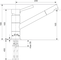 Смеситель для кухни Ulgran Quartz UQ-025 асфальт