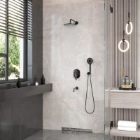 Душевой комплект Berges Ventas 3R 073008 С ВНУТРЕННЕЙ ЧАСТЬЮ, черный матовый