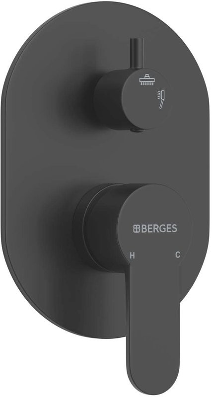 Душевой комплект Berges Ventas 3R 073008 С ВНУТРЕННЕЙ ЧАСТЬЮ, черный матовый