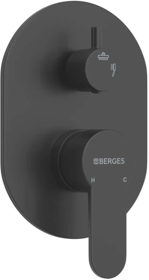 Душевой комплект Berges Ventas 3R 073008 С ВНУТРЕННЕЙ ЧАСТЬЮ, черный матовый