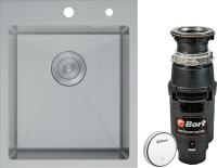 Комплект Мойка D&K DKS415004 сатин + Измельчитель Bort Master Eco Control