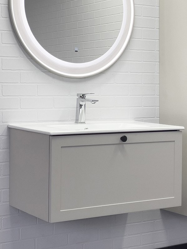 Мебель для ванной комнаты Comforty Ереван 80 подвесная, серый шелк