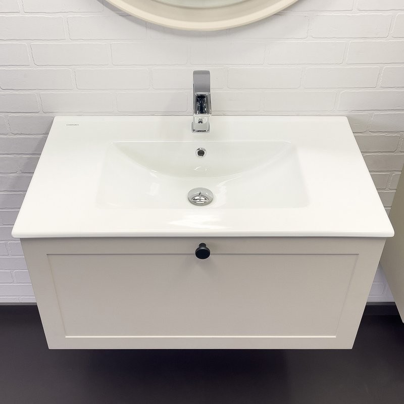 Мебель для ванной комнаты Comforty Ереван 80 подвесная, серый шелк