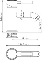Смеситель для раковины Wasserkraft Gollach 3305 черный soft-touch