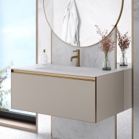 Тумба под раковину без столешницы Armadi Art Quatro 1 100 daphne, профиль matt gold