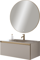 Тумба под раковину без столешницы Armadi Art Quatro 1 100 daphne, профиль matt gold