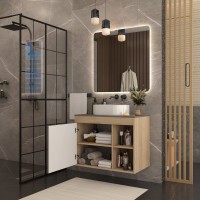 Тумба подвесная Teymi Nura 80, дуб эврика/графит матовый T60534