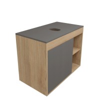 Тумба подвесная Teymi Nura 80, дуб эврика/графит матовый T60534