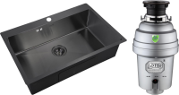Комплект Мойка Zorg Inox PVD 7551 grafit + Измельчитель Inox D
