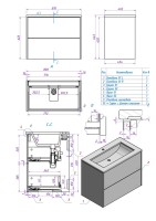 Тумба под раковину La Fenice SIMPLA Cappuccino TWIN бежевая 80 см