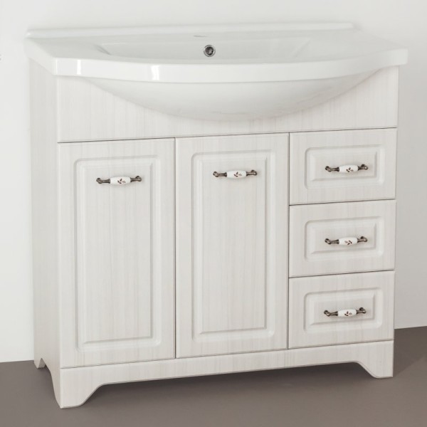 Тумба с раковиной Style Line Олеандр-2 90 Люкс, рельеф пастель