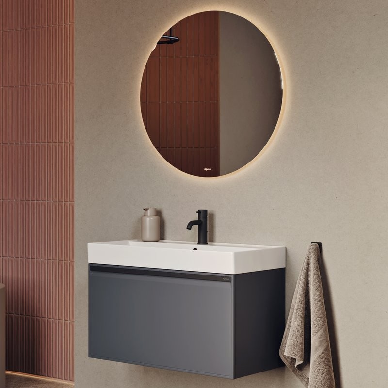 Тумба с раковиной Aqwella Pure 100 серая