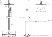 Душевая стойка Jacob Delafon Metro E26596-CP хром,  с полкой
