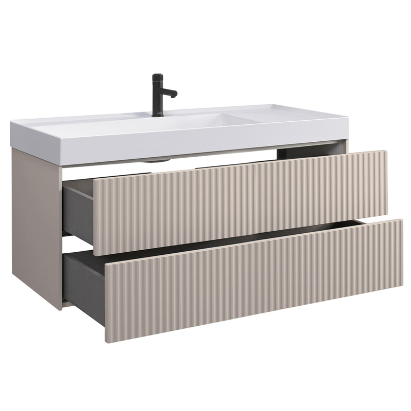 Тумба с раковиной Belux Сиртаки 120 подвесная, светлый миндаль матовый , раковина 1200-01