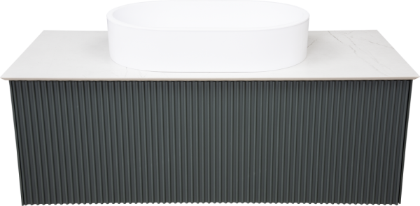 Тумба под раковину со столешницей La Fenice Terra 100 серая, столешница белая