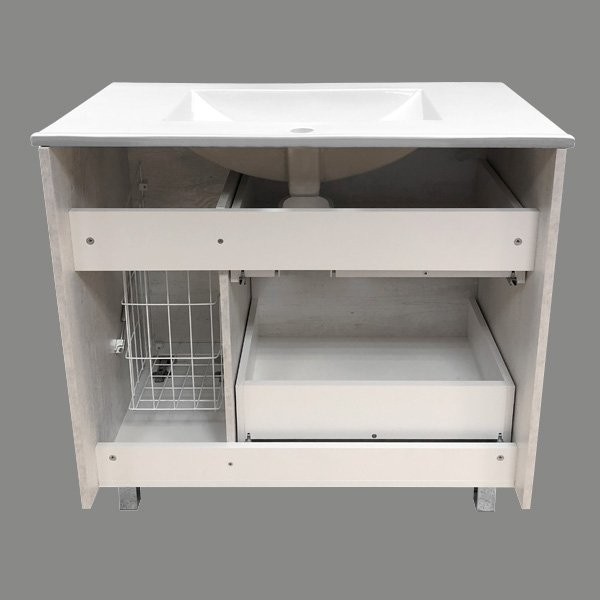 Тумба с раковиной Comforty Верона 90 напольная, белый дуб