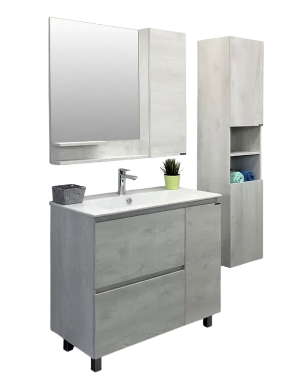 Тумба с раковиной Comforty Верона 90 напольная, белый дуб