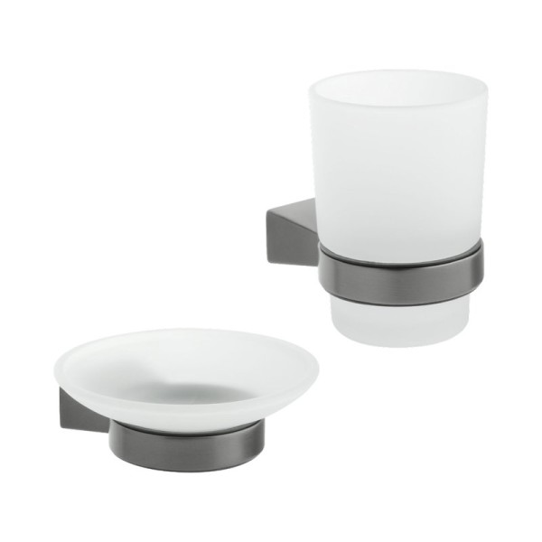 Набор Стакан Fixsen Trend Graphite FX-98006 черный графит + Мыльница FX-98008 черный графит