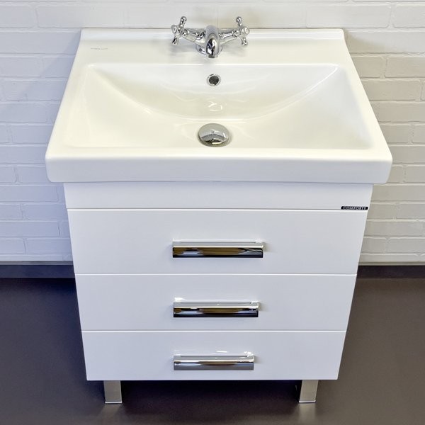 Мебель для ванной комнаты Comforty Никосия 60Н напольная, белый глянец