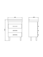 Мебель для ванной комнаты Comforty Никосия 60Н напольная, белый глянец