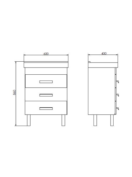 Мебель для ванной комнаты Comforty Никосия 60Н напольная, белый глянец