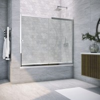 Шторка на ванну Vegas Glass ZV Tur Novo 180 08 01 профиль глянцевый хром, стекло прозрачное