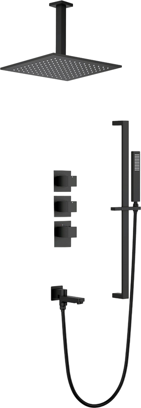 Душевой комплект Timo Selene SX-2239/03SM С ВНУТРЕННЕЙ ЧАСТЬЮ, с термостатом, матовый черный