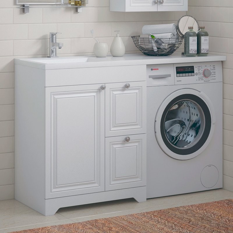 Тумба с раковиной Corozo Леон 130 под стиральную машину L