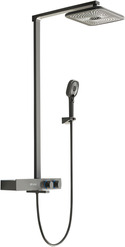 Душевая стойка Vincea Inspire VSFS-3I13TGM с термостатом, вороненая сталь