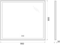 Зеркало BelBagno SPC-GRT-900-800-LED-TCH-WARM с подсветкой и подогревом