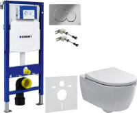 Комплект Унитаз подвесной Geberit iCon + Крышка Slim 500.670.01.1 + Крепления Duofix 111.815.00.1 к стене + Звукоизоляция + Инсталляция UP 320 111.300.00.5 + Кнопка Sigma 01 115.770.21.5 хром