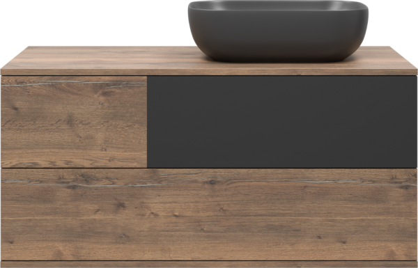 Тумба под раковину Misty Коломбо 100 R дуб галифакс, антрацит