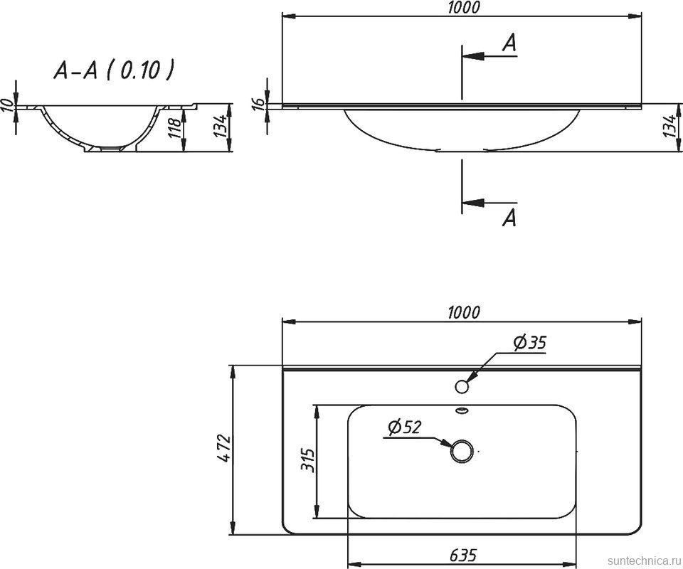 Мебельная раковина Vincea VCB-2VP100W 100 см
