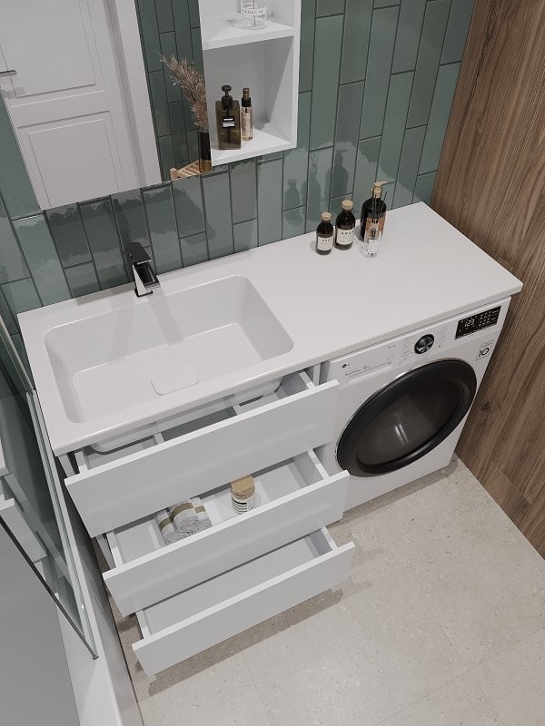 Мебель для ванной комнаты Orange Sistema 130 L под стиральную машину