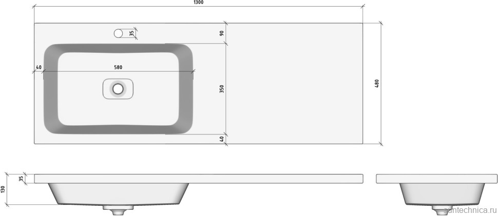 Мебель для ванной комнаты Orange Sistema 130 L под стиральную машину