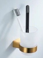 Стакан для зубных щеток / стакан для ванной комнаты Shevanik SG5712G, золотой сатин