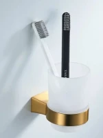 Стакан для зубных щеток / стакан для ванной комнаты Shevanik SG5712G, золотой сатин Стакан для зубных щеток / стакан для ванной комнаты Shevanik SG5712G, золотой сатин