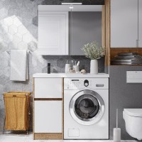 Мебель для ванной комнаты AQUATON Лондри 40 L, дуб сантана, белый