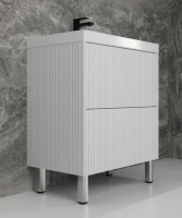 Тумба под раковину без столешницы Style Line Стокгольм 70 напольная, белый рифленый софт