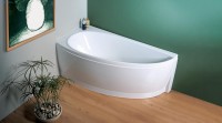 Акриловая ванна Ravak Avocado L 160x75 см, угловая, левая, пристенная, белая, асимметричная, на ножках