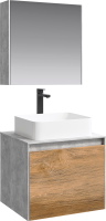 Мебель для ванной комнаты Aqwella 5 stars Mobi 60 бетон светлый, дуб балтийский