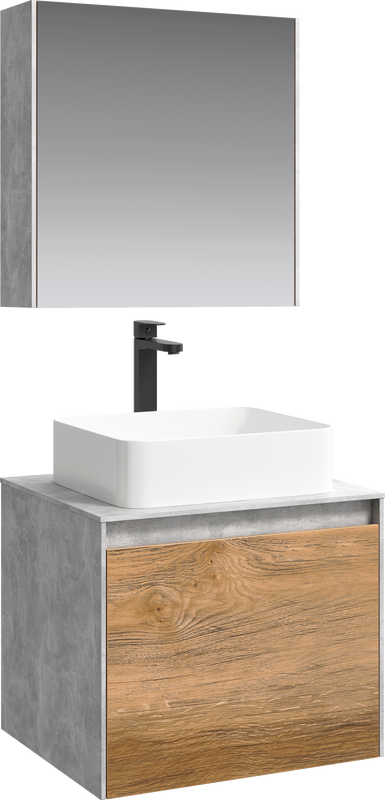 Мебель для ванной комнаты Aqwella 5 stars Mobi 60 бетон светлый, дуб балтийский