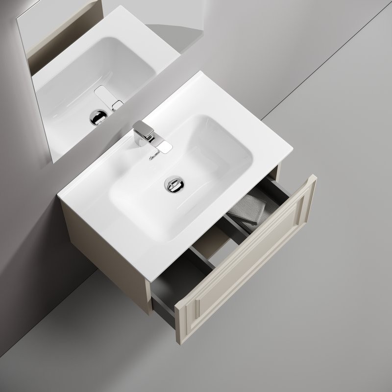 Мебель для ванной комнаты Sancos Very 70 beige soft, раковина CN7007