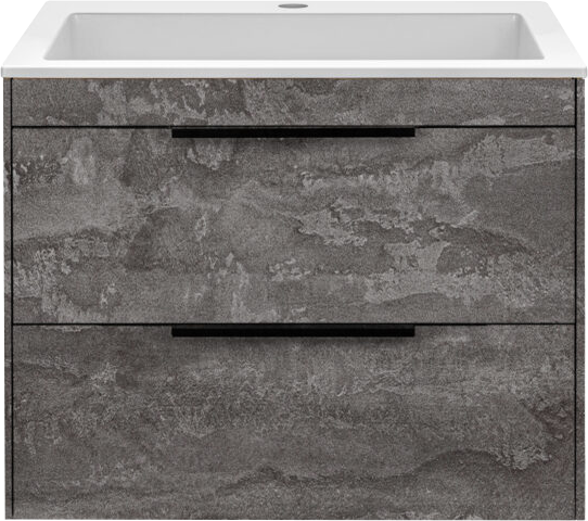 Тумба под раковину Vincea Chiara 2D 60, подвесная, 2 ящика, камень