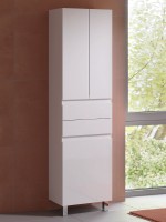 Шкаф-пенал для ванной Alavann Univers 50 подвесной, с ножками, белый