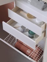 Шкаф-пенал для ванной Alavann Univers 50 подвесной, с ножками, белый