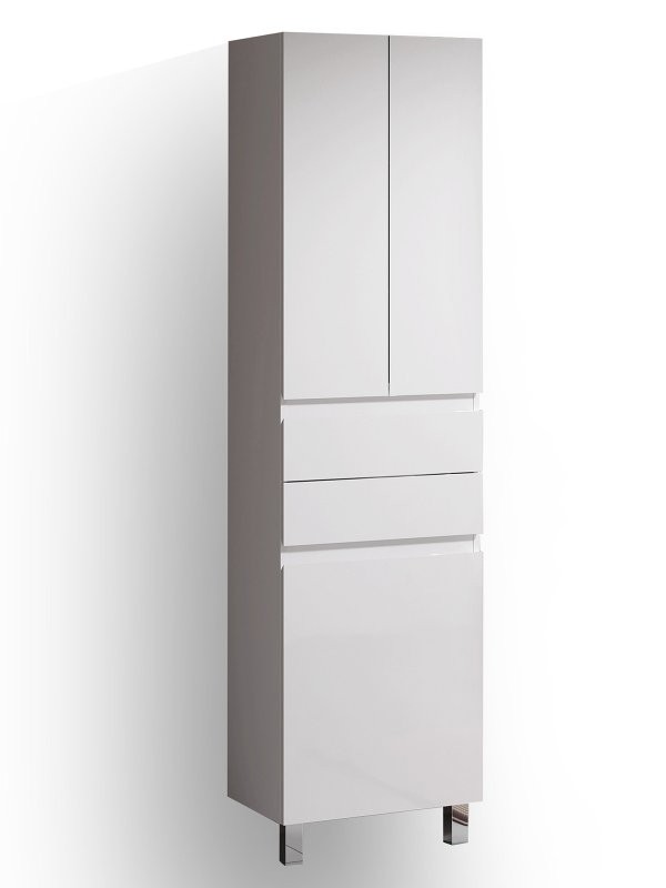 Шкаф-пенал для ванной Alavann Univers 50 подвесной, с ножками, белый