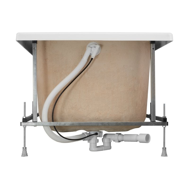 Акриловая ванна Roca BeCool 180x90 см, пристенная, белая, с каркасом, со сливом-переливом